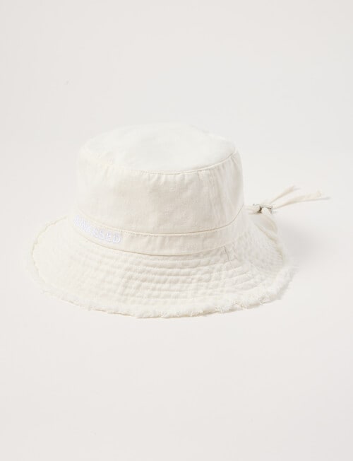Mac & Ellie Chin Tie Bucket Hat, Sunkissed White product photo