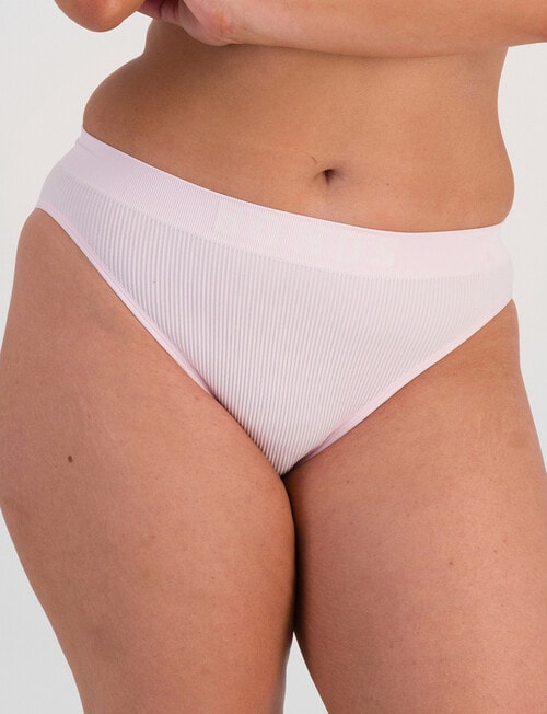 Bonds Retro Rib Seamless Hi Bikini Brief, Pink Peony product photo