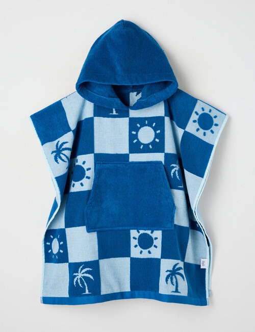 Verano Kids Mini Palms Hood Beach Towel, Blue product photo
