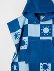 Verano Kids Mini Palms Hood Beach Towel, Blue product photo View 02 S