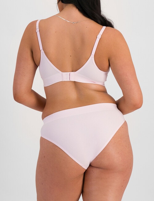 Bonds Retro Rib Seamless Hi Bikini Brief, Pink Peony product photo View 03 L