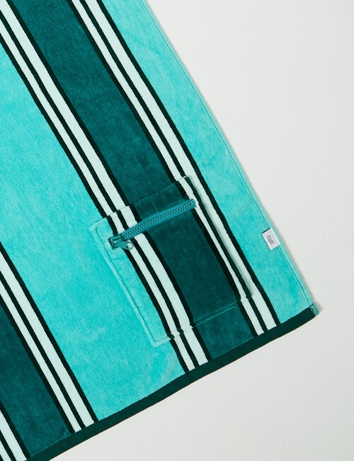 Verano Resort Zip Mykonos Beach Towel, Aqua product photo View 02 L
