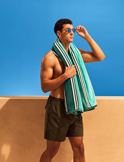 Verano Resort Zip Mykonos Beach Towel, Aqua product photo View 03 L