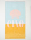 Verano Resort Ciao Beach Towel, Blue & Yellow product photo