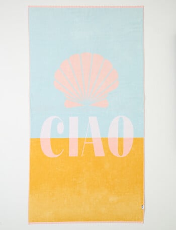 Verano Resort Ciao Beach Towel, Blue & Yellow product photo