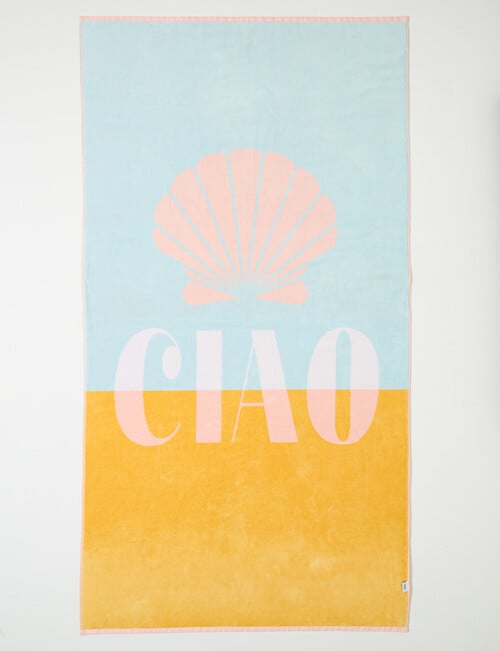 Verano Resort Ciao Beach Towel, Blue & Yellow product photo
