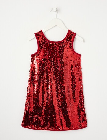 Mac & Ellie Party Collection Sequin Bow Dress, Red product photo