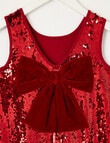 Mac & Ellie Party Collection Sequin Bow Dress, Red product photo View 03 S
