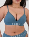 Bonds Retro Rib Seamless Wirefree Bra, Dusted Teal product photo