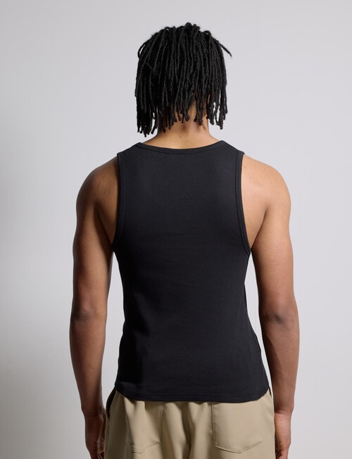 AIR SPACE Basic Rib Singlet, Black product photo View 02 L