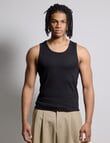 AIR SPACE Basic Rib Singlet, Black product photo View 03 S