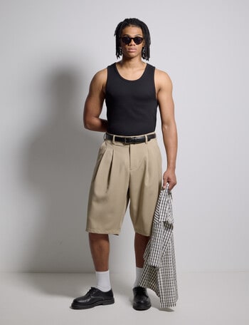 AIR SPACE Basic Rib Singlet, Black product photo