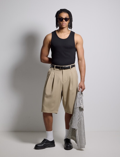 AIR SPACE Basic Rib Singlet, Black product photo