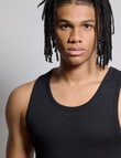 AIR SPACE Basic Rib Singlet, Black product photo View 04 S