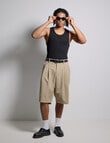 AIR SPACE Basic Rib Singlet, Black product photo View 06 S