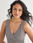 Zest Resort Gingham Wrap Swimsuit, Chocolate & Cream product photo View 05 S