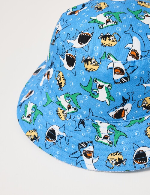 Mac & Ellie Shark Reversible Bucket Hat, Blue product photo View 02 L