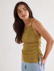 Mineral Edra Rib Tank Top, Amber Green product photo