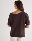 Mineral Cove Boxy Knitwear Tee, Chocolate product photo View 02 S