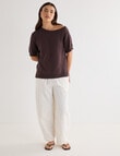 Mineral Cove Boxy Knitwear Tee, Chocolate product photo View 03 S