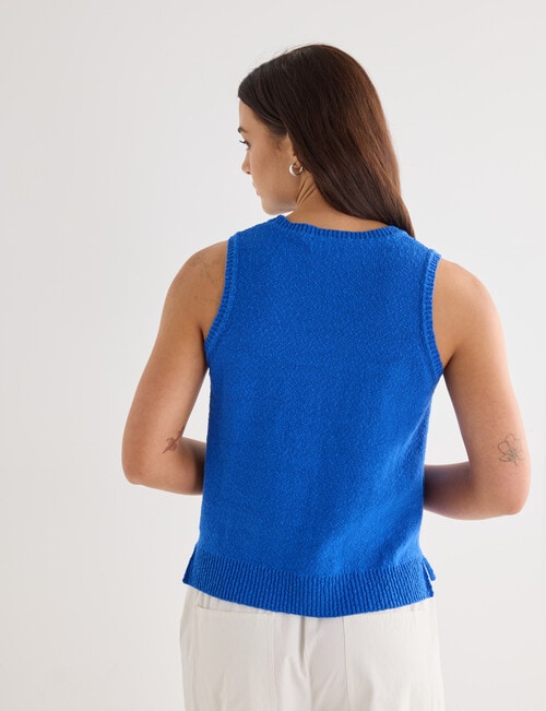 Mineral Mira Knitwear Tank Top, Electric Blue product photo View 02 L