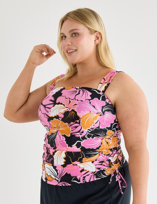 Zest Resort Curve Ruched Side Tankini, Hibiscus Floral product photo
