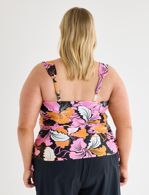Zest Resort Curve Ruched Side Tankini, Hibiscus Floral product photo View 02 L