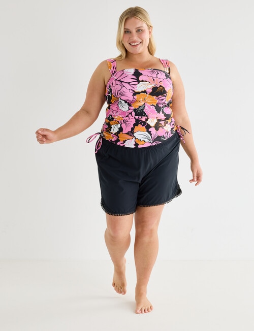 Zest Resort Curve Ruched Side Tankini, Hibiscus Floral product photo View 03 L