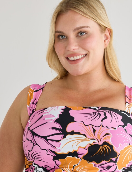 Zest Resort Curve Ruched Side Tankini, Hibiscus Floral product photo View 04 L