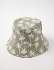 Mac & Ellie Palm Tree Reversible Linen Bucket Hat, Leaf product photo