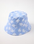 Mac & Ellie Palm Tree Reversible Linen Bucket Hat, Blue product photo
