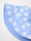 Mac & Ellie Palm Tree Reversible Linen Bucket Hat, Blue product photo View 02 S