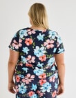 Zest Resort Curve Ruched Side Swim Top, Midnight Floral product photo View 02 S