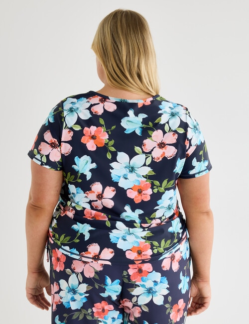 Zest Resort Curve Ruched Side Swim Top, Midnight Floral product photo View 02 L