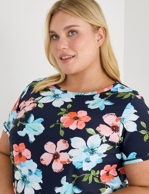 Zest Resort Curve Ruched Side Swim Top, Midnight Floral product photo View 04 L