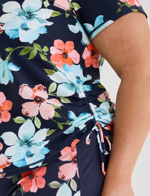 Zest Resort Curve Ruched Side Swim Top, Midnight Floral product photo View 05 L