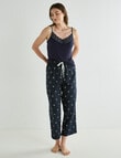 Whistle Sleep Lace Trim Shelf Bra Tank, Navy product photo View 03 S