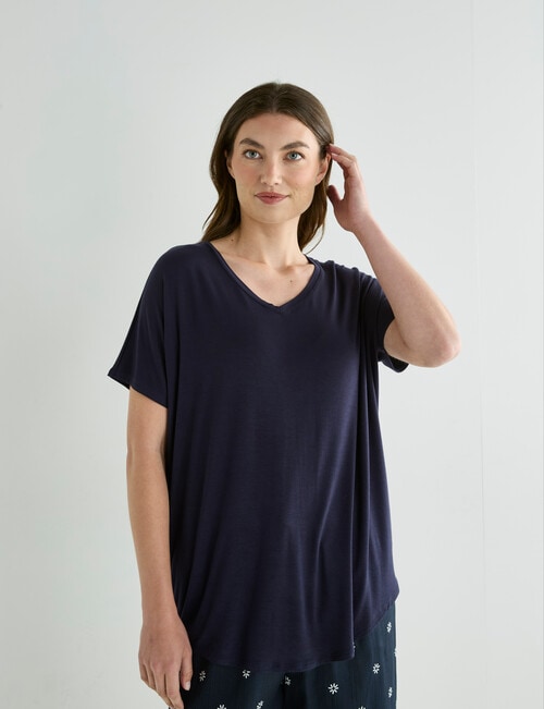Whistle Sleep V-Neck Tee, Navy product photo