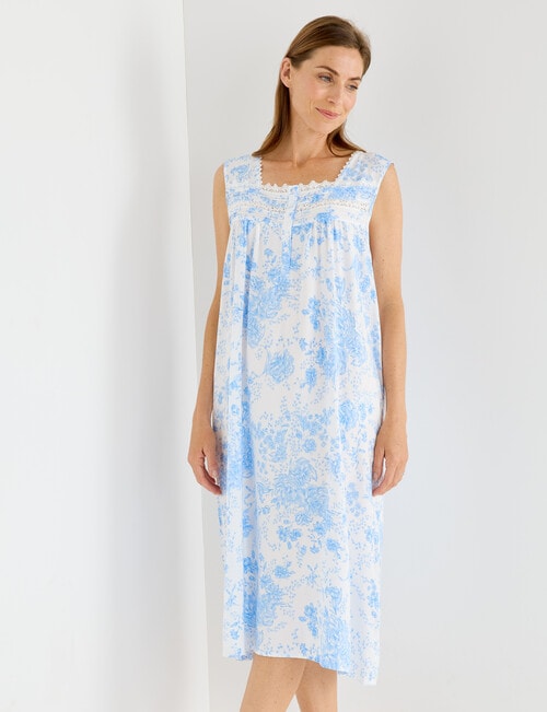Ruby & Bloom Lace Trim Nightie, Blue Rose, 10-20 product photo