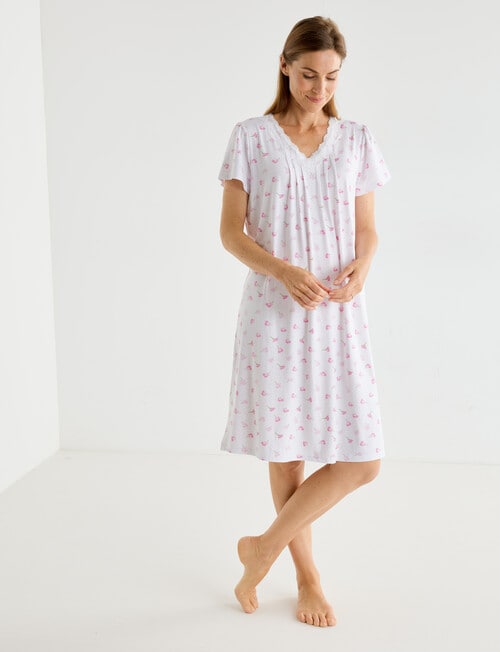 Ruby & Bloom Cap Sleeve Soft Touch Nightie, Pansy, 10-26 product photo