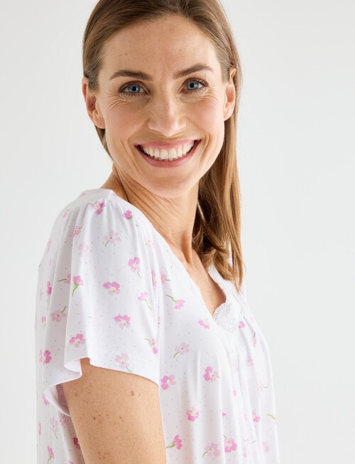 Ruby & Bloom Cap Sleeve Soft Touch Nightie, Pansy, 10-26 product photo View 05 L