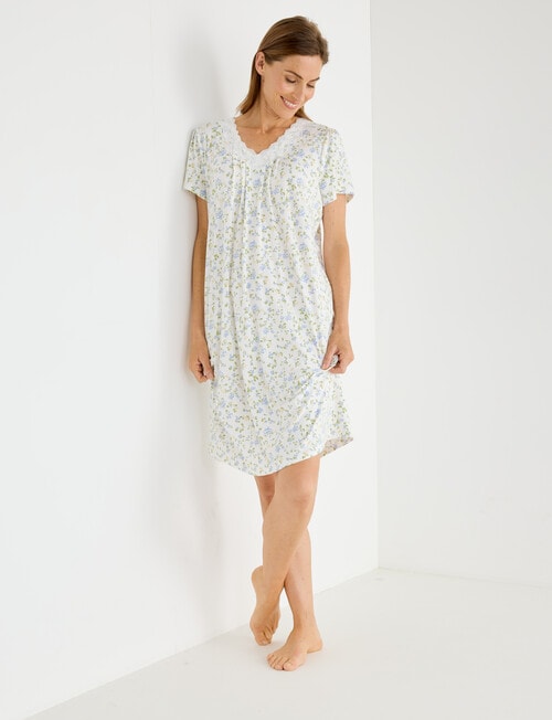 Ruby & Bloom Cap Sleeve Soft Touch Nightie, Bouquet, 10-20 product photo View 03 L
