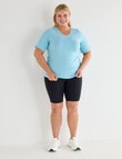 Superfit Curve Short Sleeve V-Neck Limitless Tee, Retro Blue product photo