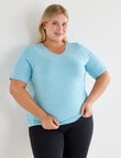 Superfit Curve Short Sleeve V-Neck Limitless Tee, Retro Blue product photo View 03 S