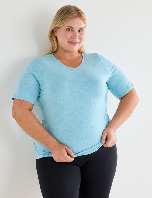 Superfit Curve Short Sleeve V-Neck Limitless Tee, Retro Blue product photo View 03 L