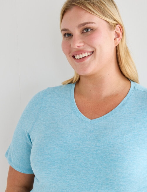 Superfit Curve Short Sleeve V-Neck Limitless Tee, Retro Blue product photo View 04 L