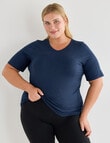 Superfit Curve Short Sleeve V-Neck Limitless Tee, Midnight product photo