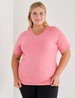 Superfit Curve Short Sleeve V-Neck Limitless Tee, Sugarcane product photo
