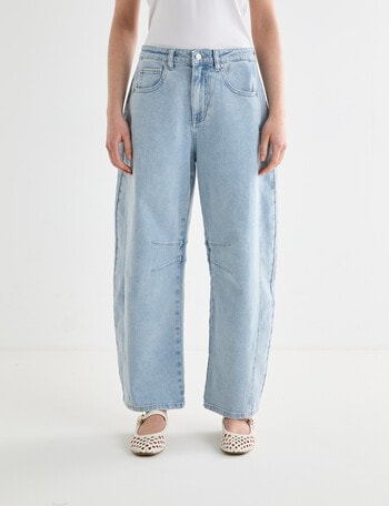 Denim Republic Barrel Leg Jean, Light Blue product photo