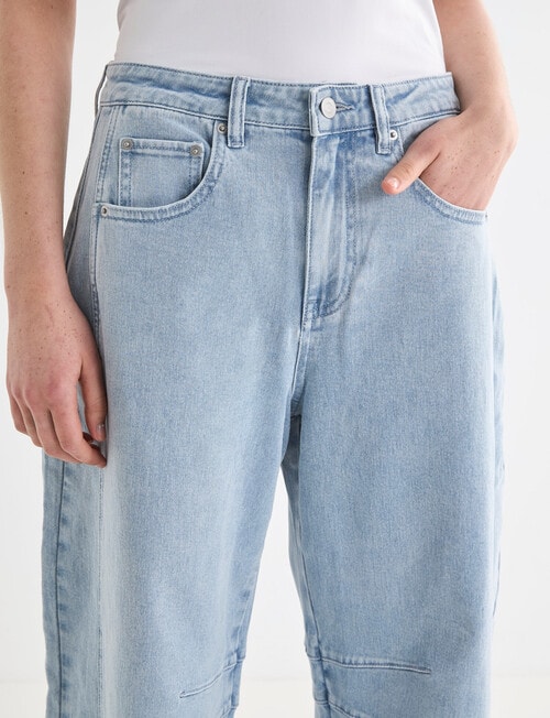 Denim Republic Barrel Leg Jean, Light Blue product photo View 04 L